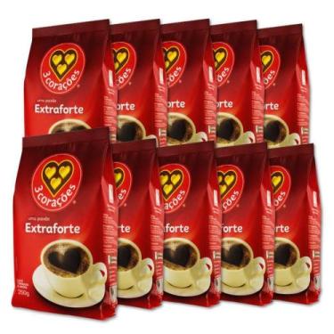 Imagem de Café Três Corações Extra Forte Moído Kit 10 Pacotes 250G - Tres Coraco