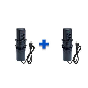 Imagem de Kit Torres Tomada Totem Slim Manual 2Tom 20A 2 e 3 USB 5.2A - CONNECT 