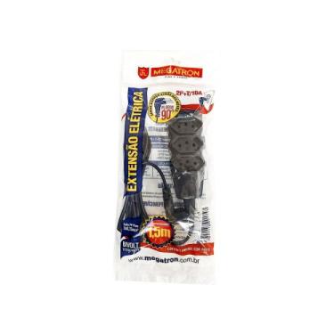 Imagem de Extensao Megatron Pp Tripolar 90 Graus 1,5M 3X0,75Mm Preto