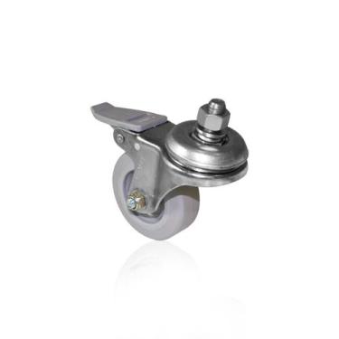 Imagem de Rodízio Parafuso 1/2 Pol. Giratório Industrial Roda 75 Mm Com Trava - 