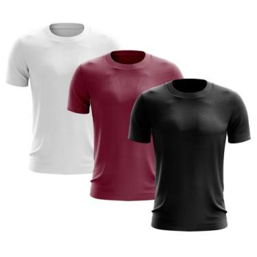 Imagem de Kit 3 Camisetas Masculina Manga Curta Dry Básica Lisa Proteção Solar U