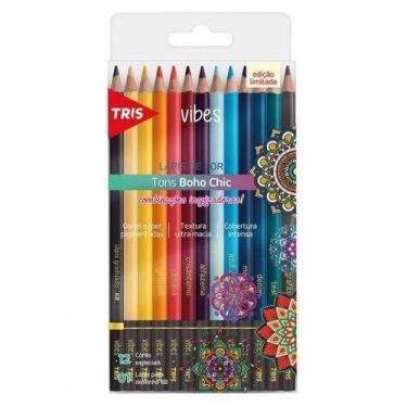 Imagem de Lápis De Cor Tris 12 Cores Vibes Tons Boho Chic
