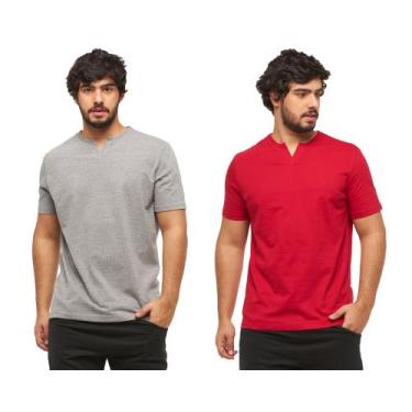 Imagem de Kit com 02 camisetas basica gola portuguesa - c3 - Wooks, Grafite, Ver