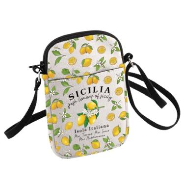 Imagem de HOLLP Limoncello Sicilia Island Italy Gift Sicily Lemons Crossbody Bag Positano Gift Italy Gift, Branco
