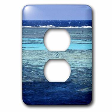 Imagem de 3dRose lsp_71653_15 cm Pescador, barco de madeira, recife panorâmico, mar vermelho, tampa de tomada do Egito