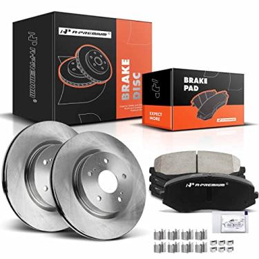 Imagem de A-Premium Rotores de freio a disco ventilados frontais de 11,6 polegadas (294,6 mm) + kit de pastilhas de cerâmica compatível com modelos selecionados Suzuki - Grand Vitara 2006-2013, conjunto de 6