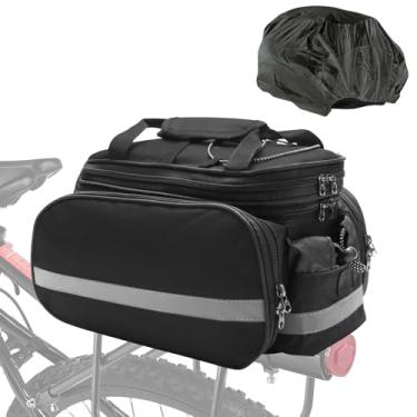 Imagem de Coolrunner Bolsa traseira de bicicleta, bolsa para bagageiro de bicicleta, porta-malas de bicicleta de 27 L, bolsa traseira com capa de chuva, bolsa de selim de bicicleta para compras, viagens,