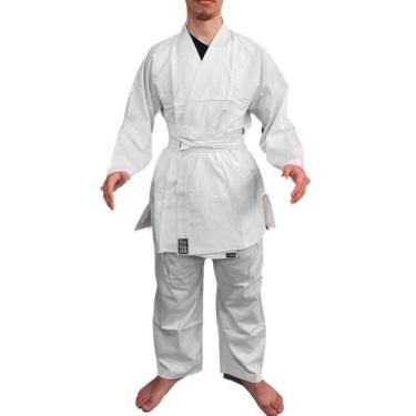 Imagem de Kimono Artes Marciais Haganah Judô Jiu Jitsu Reforçado + Faixa, Branco