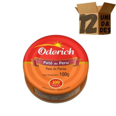 Imagem de Kit 12 Pate De Peru Oderich Enlatado 100g