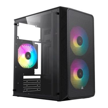 Imagem de Gabinete Gamer Acegeek Aviator | Mini-Tower | Lateral de Acrílico | Com 2 Fans | Preto | AG-AVIATOR-BK-I2F