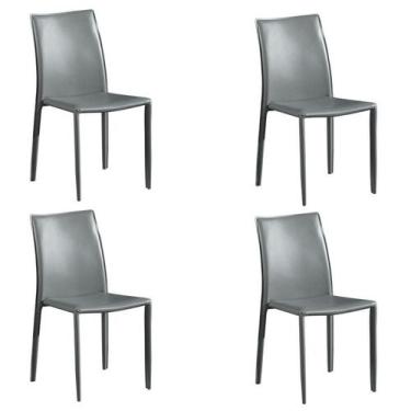 Imagem de Kit 4 Cadeiras Letícia Cinza - Rivatti