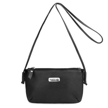 Imagem de Bolsa Bolsinha Mini Transversal em Couro Leigitmo Road Seven, Preto, Ú