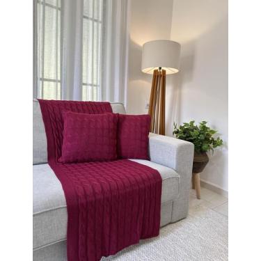 Imagem de Kit Peseira Tricô Decorativa Sofá Cama Solteiro 160x60cm + 2 Capas - C