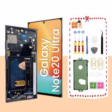 Imagem de LNONLS Oled para Samsung Galaxy Note20 Ultra 5G Lcd Substituição do Conjunto Da Tela para Samsung Note 20 Ultra Touch Digitizer Screen com Moldura Kits de Ferramentas N985U N986U (Preto)