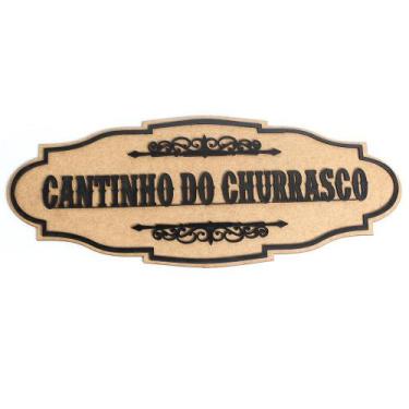 Imagem de Cantinho Do Churrasco Placa Quadro De Madeira Mdf - Yper Criativo