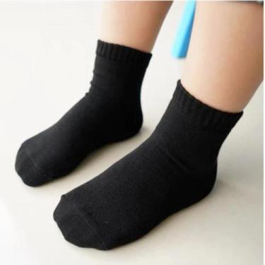 Imagem de Kit 12 Pares De Meias Algodão Infantil Menino/Menina Preta - Loppas, 2