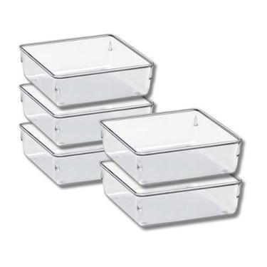 Imagem de Jogo 5 Organizador Gavetas Modular 1 Porta Talheres Multiuso - PLASTUT