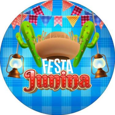 Imagem de Painel De Festa Redondo 1,50x1,50 - Festa Junina Chapéu Caipira 028 - 