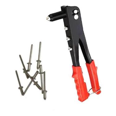 Imagem de Alicate Rebitador Rebitadeira Manual 4 Bicos Com 40 Rebites - Western