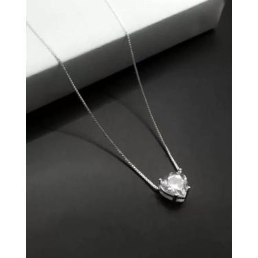 Imagem de Cordão Feminino Ponto de Luz Coração - 100% Prata 950 - ToJoia18k