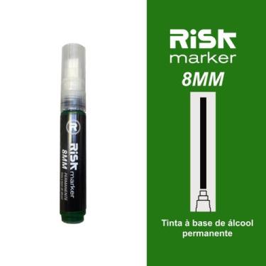 Imagem de Caneta marcador permanente artístico ponta 8MM Risk marker, Verde