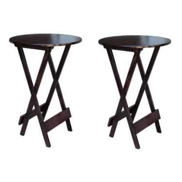Imagem de Kit 2 Mesas de Madeira Bistrô Dobravel Ideal para Bar e Restaurante Im