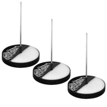 Imagem de Kit 03 Espeto para Papel c/ Porta Clips + Molha Dedo Preto Multiuso Es