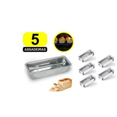 Imagem de Kit Com 5 Forma De Pão Grande De 31 Cm **A maior Da Magalu** Alumínio 