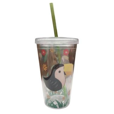 Imagem de Copo Acrílico tucano tampa lisa -450 ml - Genérica