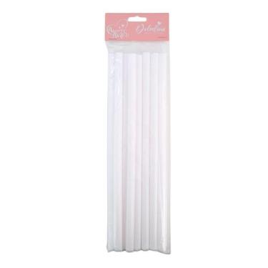 Imagem de Suporte tubo p/ bolo 30x1,13cm pct c/ 8un branco lsc toys