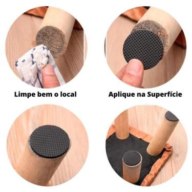 Imagem de Protetores Feltro Adesivo Cadeira Móvel Sofá Cama Redondo Mesa 9cm - M