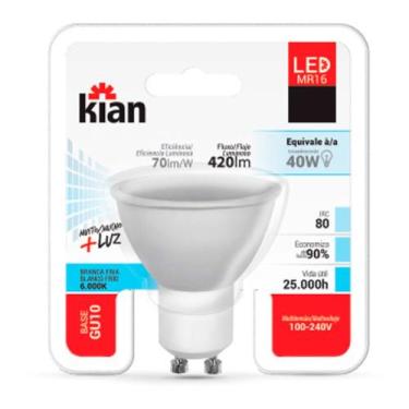 Imagem de Lâmpada de LED 4W Bivolt 3000K MR16 Kian