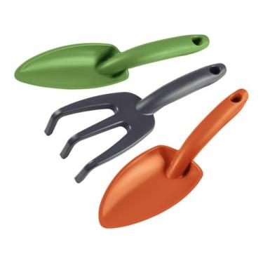 Imagem de Kit Jardinagem Tramontina 78108100 3 Peças, Verde, Cinza e Laranja
