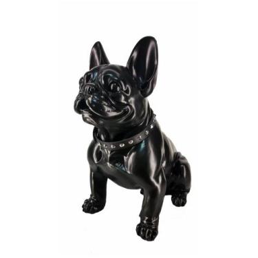 Imagem de Escultura Decorativa Cachorro Bulldog Preto Formosa - LUXdécor casa e 