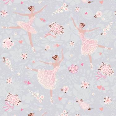 Imagem de Papel De Parede Baby Bailarina Rosa Com Roxo - 3,00x0,50m - DEKAL DECO