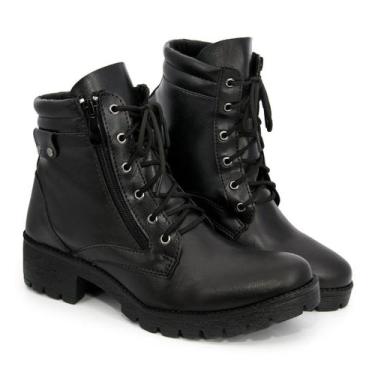 Imagem de Coturno Feminino Cadarço Moderno e Atemporal - WSHOES, Feminino, Preto