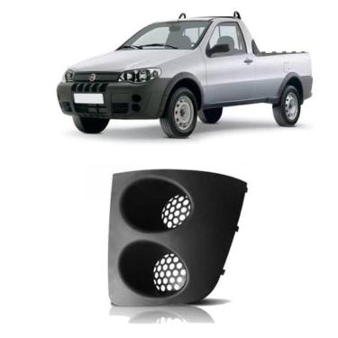 Imagem de Grade Parachoque Palio Strada Adventure 2004/2007 Preto Sem Furo de Milha Esquerdo