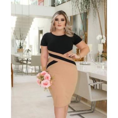Imagem de Vestido Plus Size Detalhe em X Moda Feminina Evangélica - MISS FLOWER,