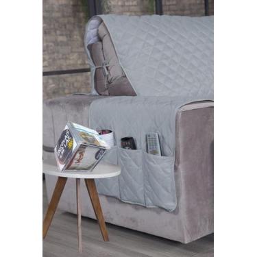 Imagem de Protetor Sofá Retrátil Ass 2,60m Micropercal 2Md Cinza Claro - Enxovai