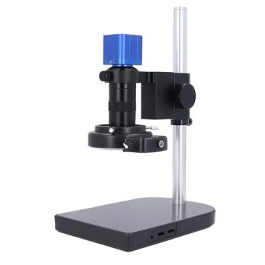 Imagem de Microscópio Digital Com Suporte, Câmera de Microscópio Industrial Multifuncional Com Lente 130X, Vídeo 1080P Imagem de 24MP Microscópio Eletrônico USB Com Base Estável e