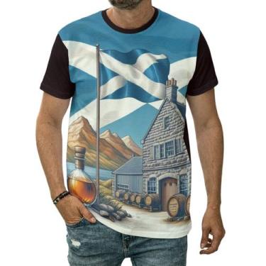 Imagem de Camiseta Bandeira Da Escócia Destilaria Clássica País Reino - Darkwood