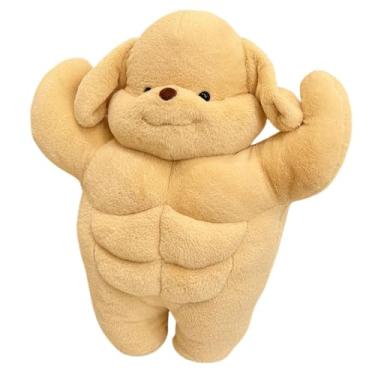 Imagem de Dynwave Brinquedo de pelúcia de cachorro muscular, boneca de pelúcia de 50cm, novidade colecionável, figuras de pelúcia para estudo, sala de estar, sofá,