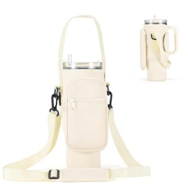 Imagem de GOEWY Bolsa de transporte para garrafa de água Stanley Copo de 40/850.5 g com bolso para telefone, suporte para garrafa de água com alça de neoprene bolsa de garrafa de água para acessórios Stanley