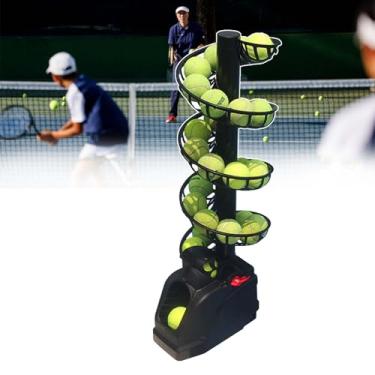 Imagem de Máquina De Lançamento De Bola Automática Inteligente,Máquina De Bola De Tênis, com lançador de bolas giratório,4 níveis de força, 3 frequências de lançamento, lançador de bolas para iniciantes