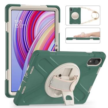 Imagem de GooodiDEAR Capa para Redmi Pad Pro 12.1, capa resistente à prova de choque Mi POCO Pad 12.1, suporte giratório de 360°, alça de mão ajustável, alça de ombro com proteção total, design de plugue contra