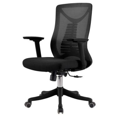 Imagem de Cadeira Vancouver Diretor Tela Preta Base Nylon e Rodízio - 76673 - Su