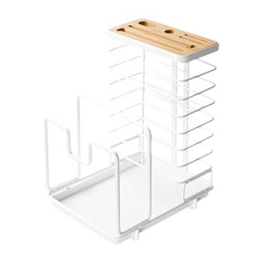 Imagem de Ioensy Armazenamento de cozinha Rack de tábua de armazenamento de cozinha múltiplos slot versátil titular de utensílios de cozinha para gaveta de gabinete, Branco