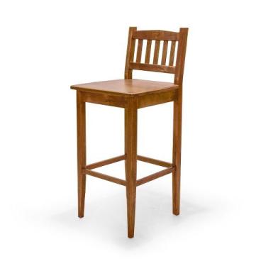 Imagem de Kit 6 Banquetas Gourmet Rústica para Restaurantes em Madeira Maciça Bh