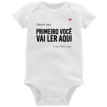 Imagem de Body Bebê Primeiro você vai ler aqui - Foca na Moda, Branco, M