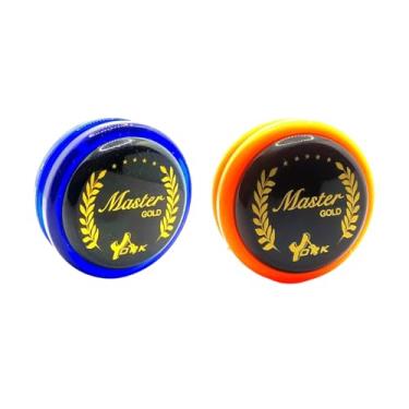 Imagem de Kit Com 2 Yo-yos Profissionais Master Gold York (Ioio, Yo-Yo) (Azul e Laranja)